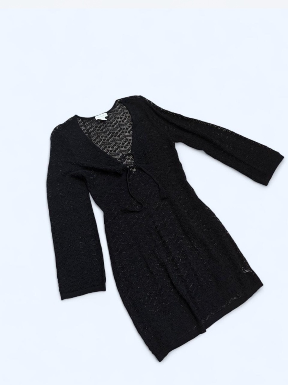 House of Harlow 1960 Black Knit Lace Mini Dress Cover-Up